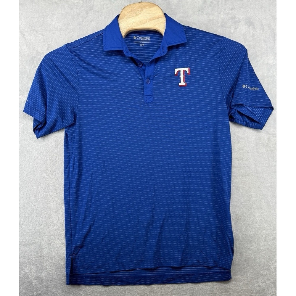 Columbia Golf Texas Rangers Polo Shirt‎ Short Sleeve Blue MLB Men's Size M